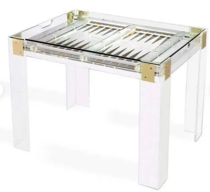 Acrylic Backgammon Table High-End Acrylic Chess Table 32 x 32 inch