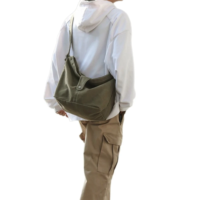 Trendy Unisex Canvas Sling Bag Crossbody Shoulder Bag with Adjustable Strap for Students and Professionals