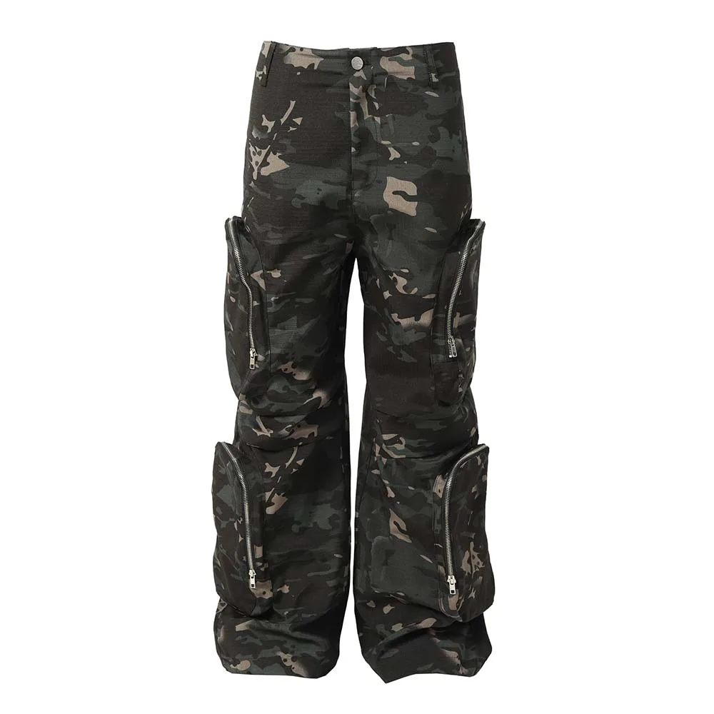 Camouflage Tooling Multi-pocket Trousers Japanese Streetwear Military Tactical Pants