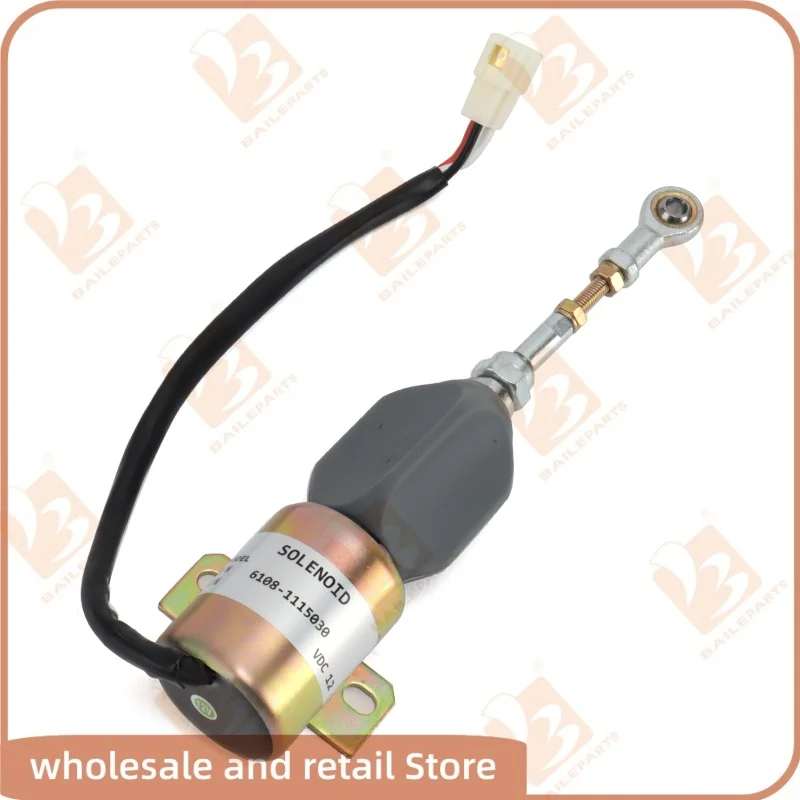 6108-1115030 Solenoide di arresto carburante per Yuchai YC85 315 215 12V 24V 61081115030 Accessori per escavatore con elettrovalvola di arresto