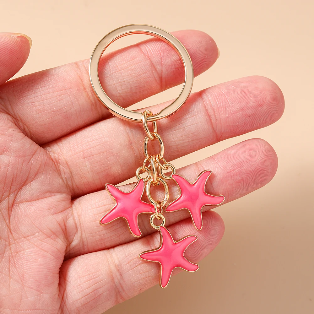Niedliche handgefertigte Perlen-Schlüsselanhänger, Sommer-Strand-Sternfisch-Muschel-Anhänger, Schlüsselringe für Damen und Herren, Autoschlüssel, Handtaschen-Schlüsselanhänger, DIY-Geschenke – Detail 38