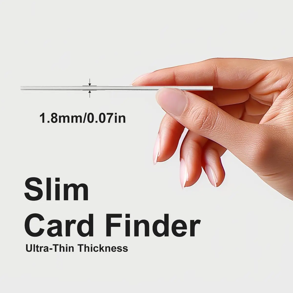 MFI Certified Wallet Tracking Card Works with Find My Rechargeable Tracker 0.07in Slim iPhone Item Finder for Purse
