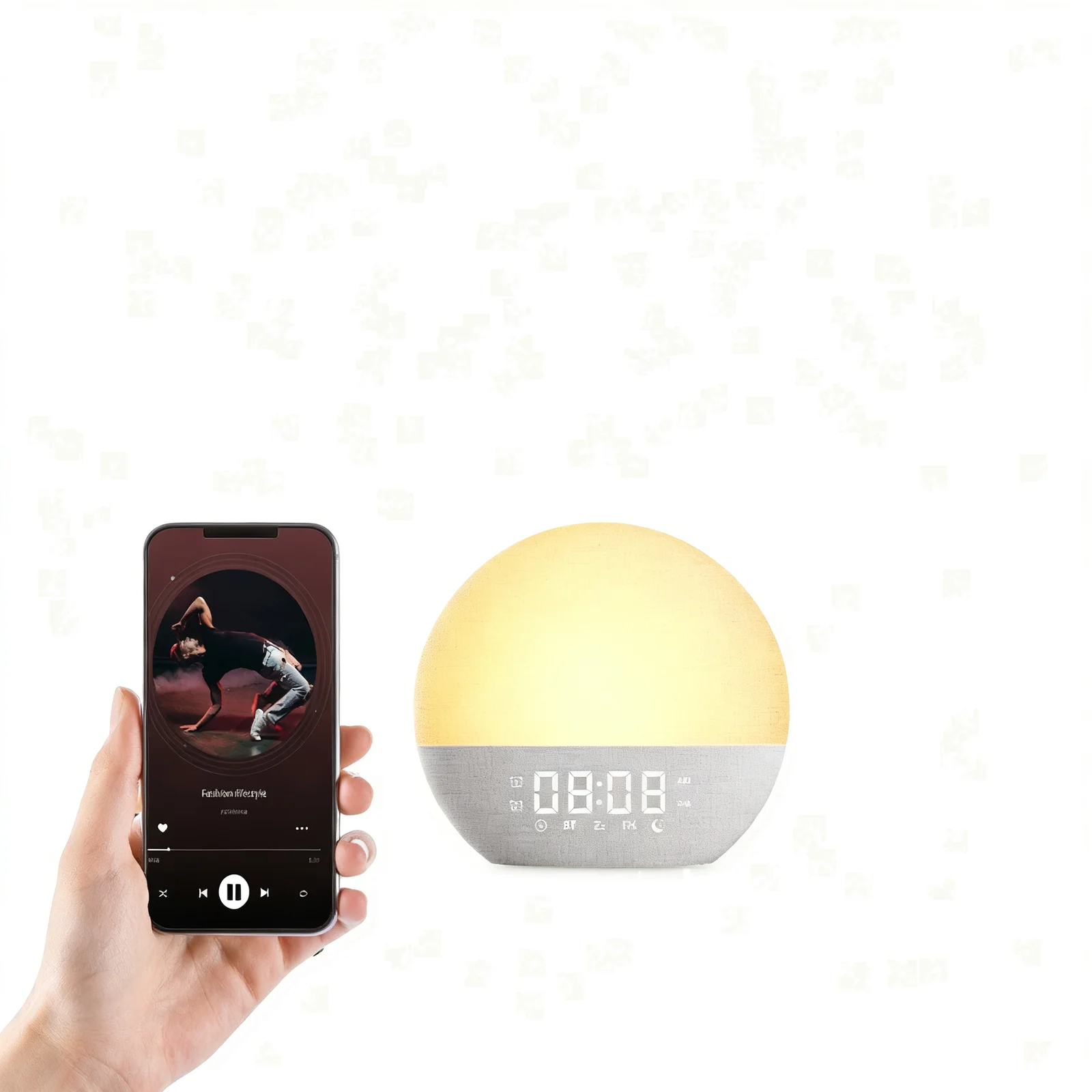 Bedside Clock Sunrise Alarm Clock Sunset Simulation Lamp Sleep Light Wake Up Light FM Radio Alarm