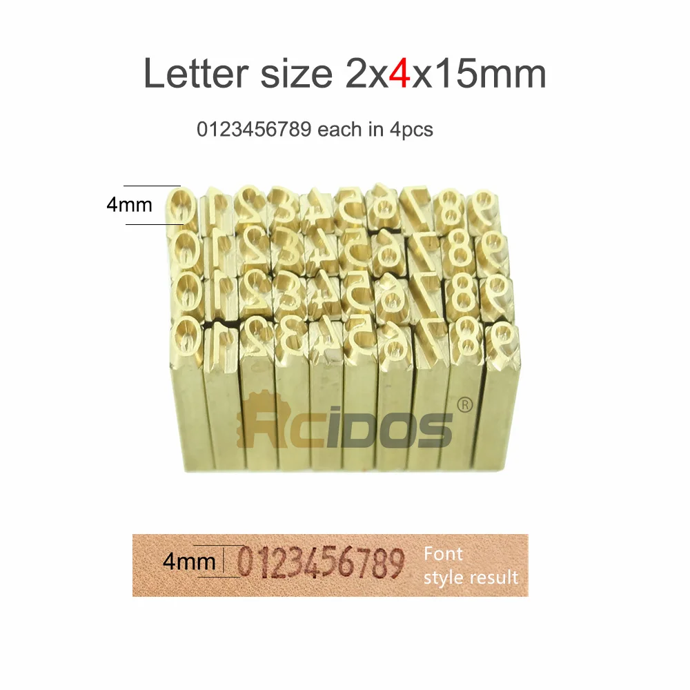 RCIDOS 2x3/4x15mm Coding Machine Letters/Brass Flexible Letters,Number,Alphabet,DY-8 Characters Mold