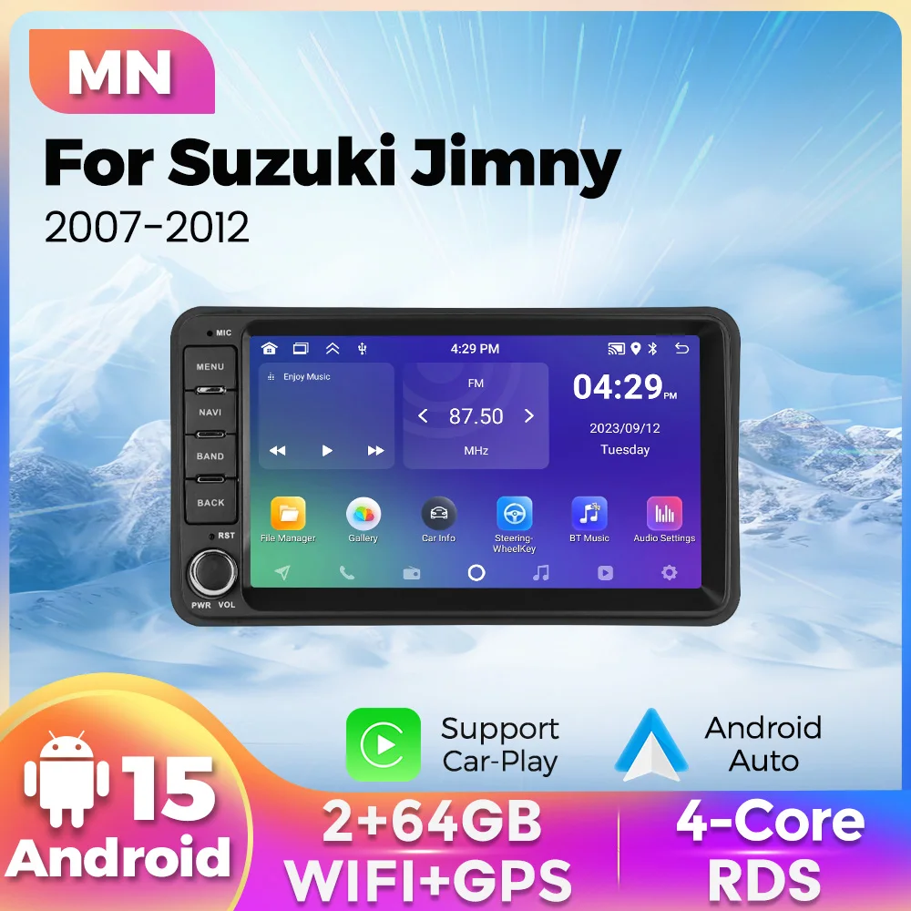 

7-дюймовый автомобильный радиоприемник Android 15 для Suzuki Jimny 3 2007-2012 Carplay, автомультимедийный плеер, навигация, GPS, FM, авторадио, головное устройство