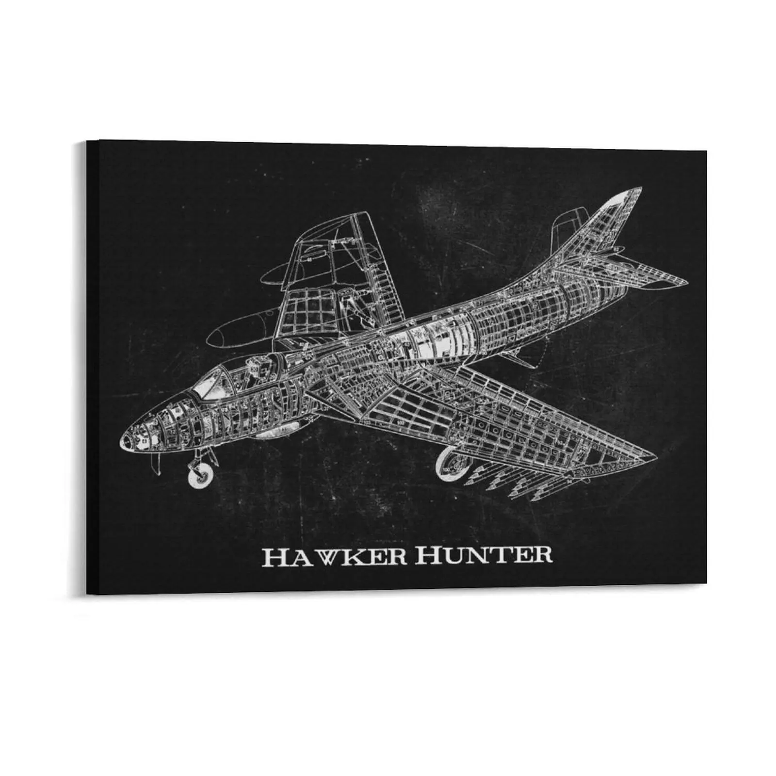 

Картина на холсте Hawker Hunter в стиле ретро, настенный декор, настенные картины в клубной рамке