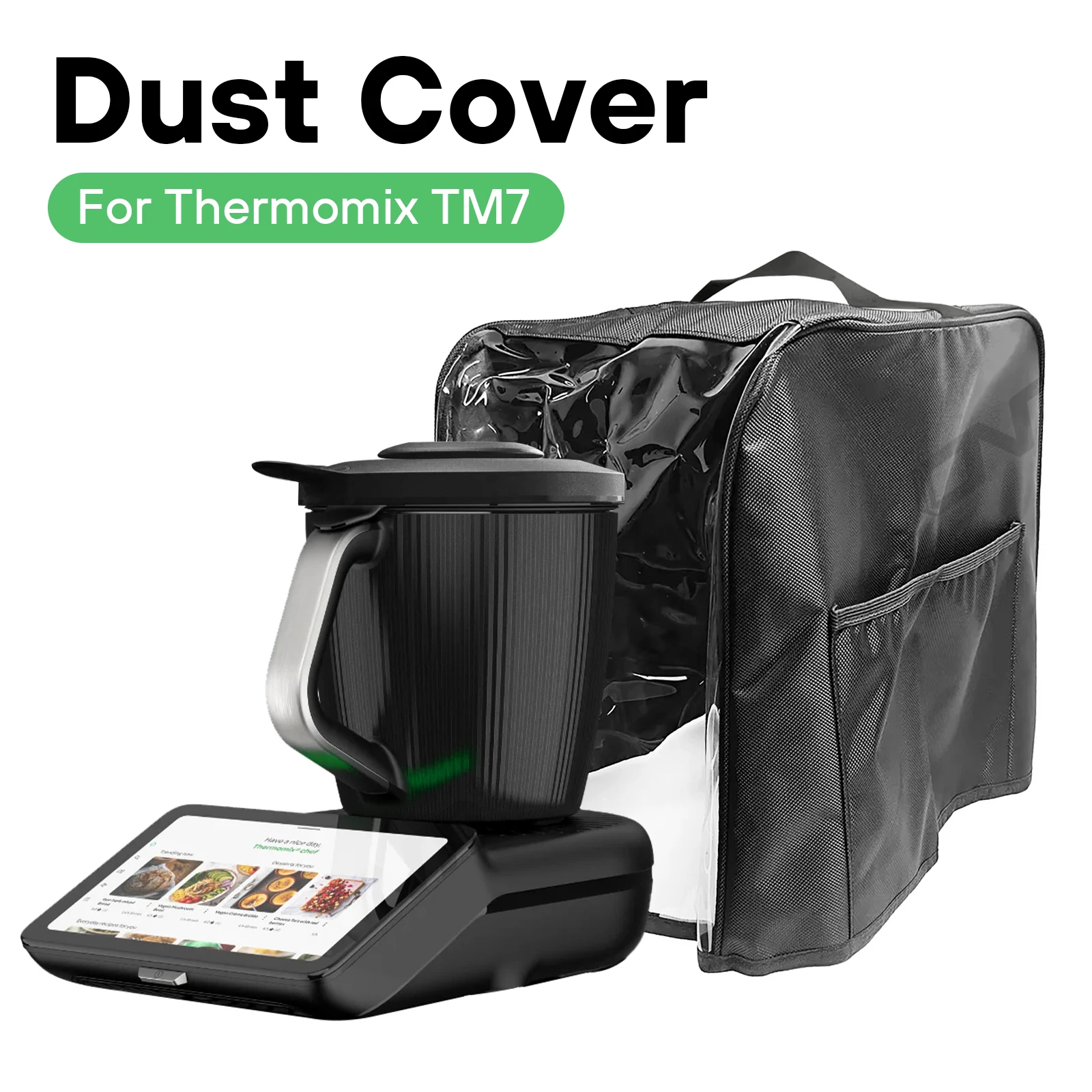 Transparent Dust Cover for Thermomix TM7 - Waterproof Dustproof Anti-scratch Washable Kitchen Appliance Protective Case