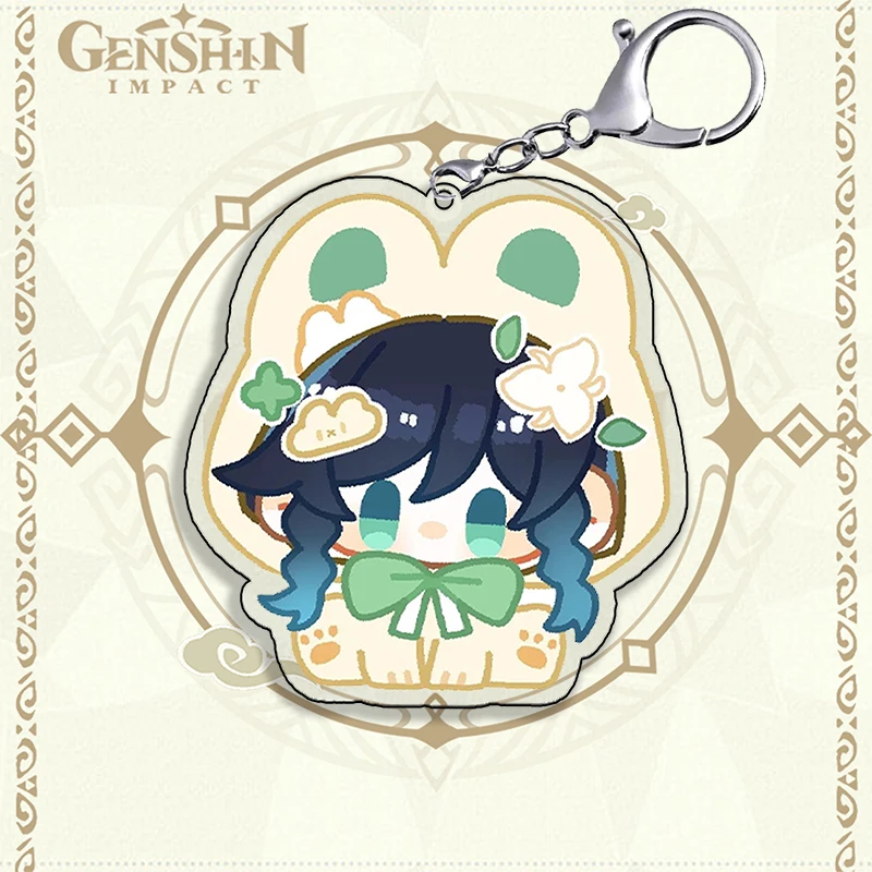 อะนิเมะ Genshin Impact Xiao Venti Balladeer คอสเพลย์พวงกุญแจจี้รุ่น Q ลักษณะสูงระดับการ์ตูน Delicacy