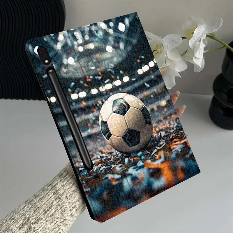 Creative Football Design Tablet Case For Samsung Galaxy Tab S7 S8 S9 S10 FE Plus 12.4 13.1 Inch