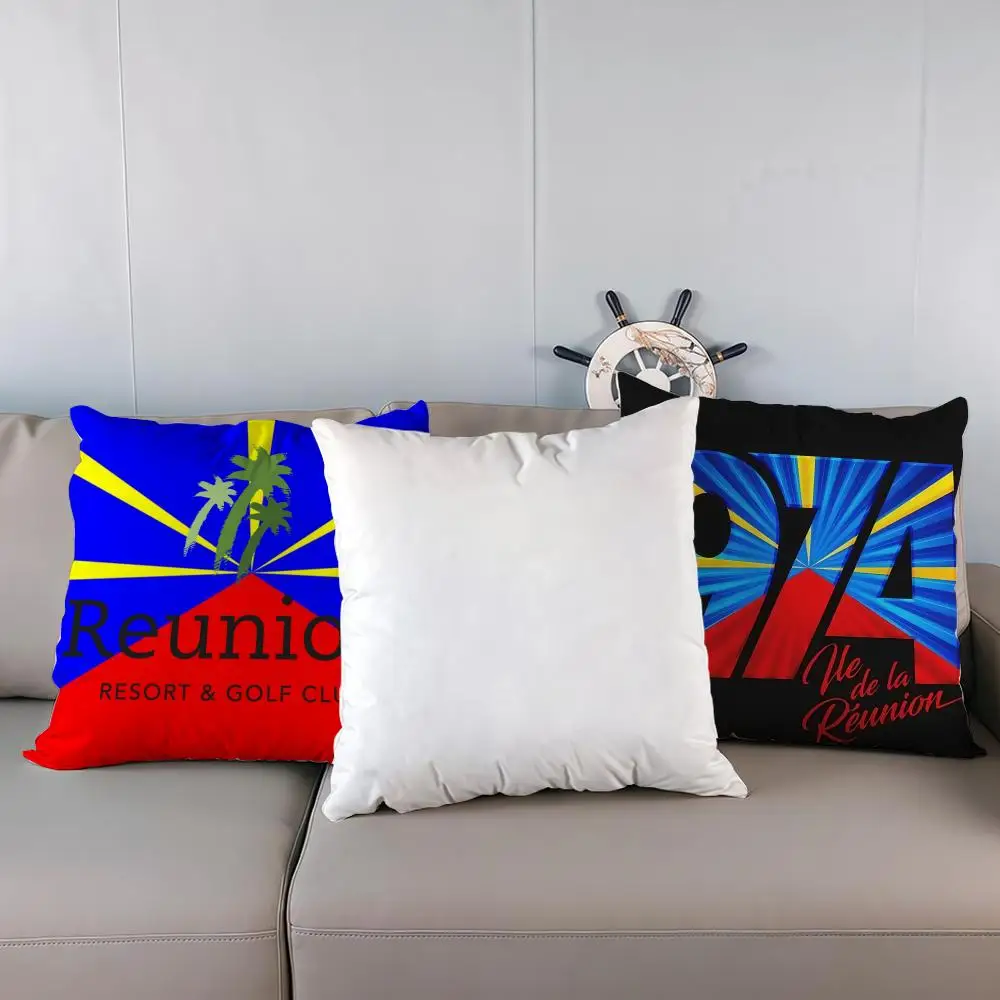 

974 Reunion Island Logo Front Pillow Case Multi sized car seat cushions, luxurious home office, sofa decorative pillowcases