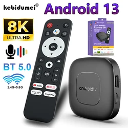 8K Android 13 Smart TV Stick H313 Quad Core 2.4G 5G Dual WiFi Support OTA Media Player TV Receiver BT5.0 NEW Voice Remote TV Box