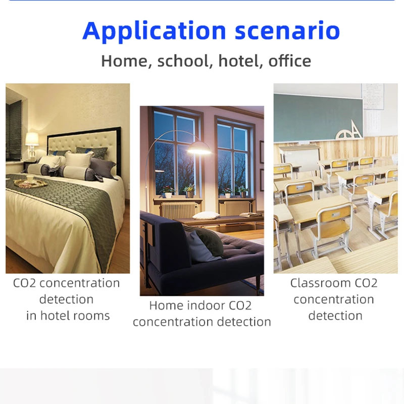 Imagem -05 - Tuya Detector de Dióxido Carbono em Casa Inteligente Ligado Sensor Co2 Qualidade do ar Detector Vegetais Galpão Escola wi fi