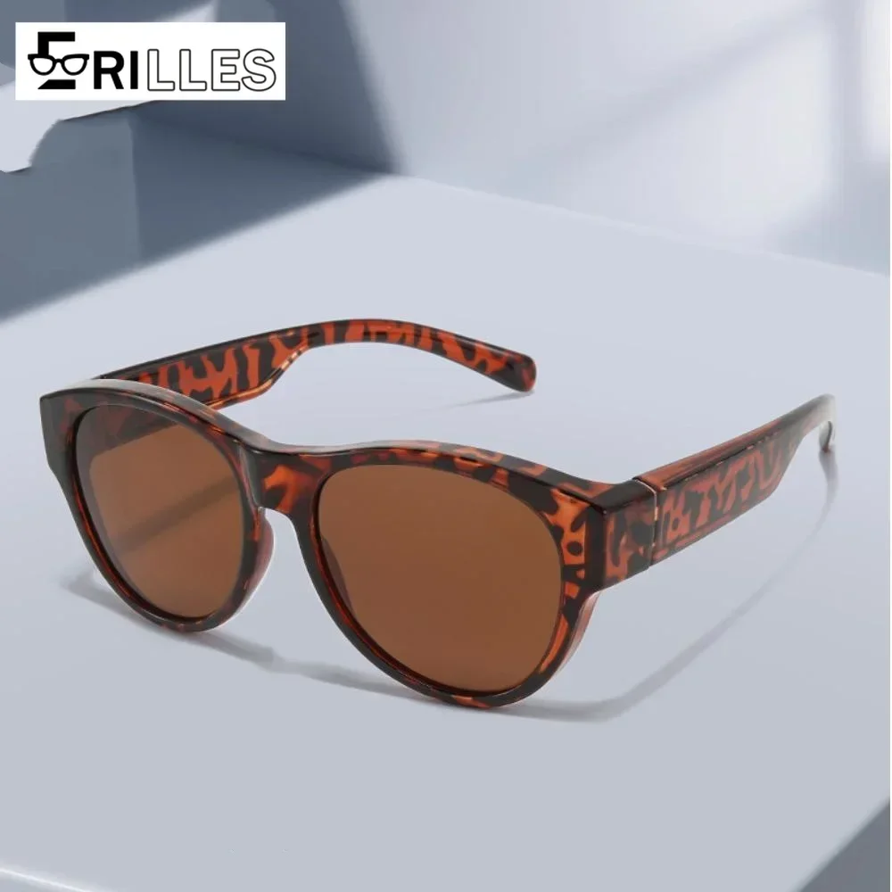 

Clip-On Sunglasses for Driving, UV400 Round Frame Over-Glasses, Anti-Glare Polarized Lenses, Universal Fit for Eyewear