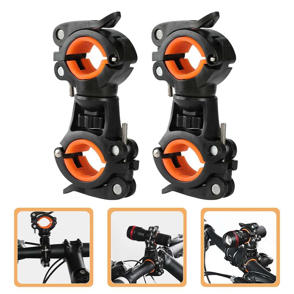 2pcs Bike Flashlight Mount For Large Size Lights U Lock Handlebar Mount Adjustable Bicycle Lamp Holder Dual Quick Release Sturdy