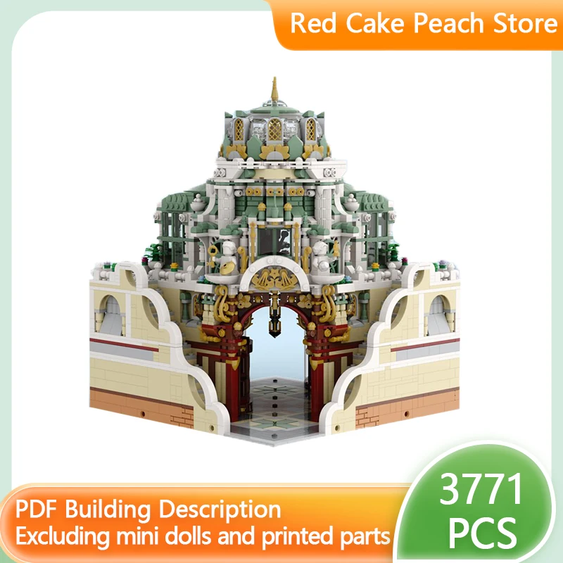 Street View Model MOC Building Bricks Shopping Arcade Inverted Corner Modular Technology Gift Holiday Assemble Children Toy Suit