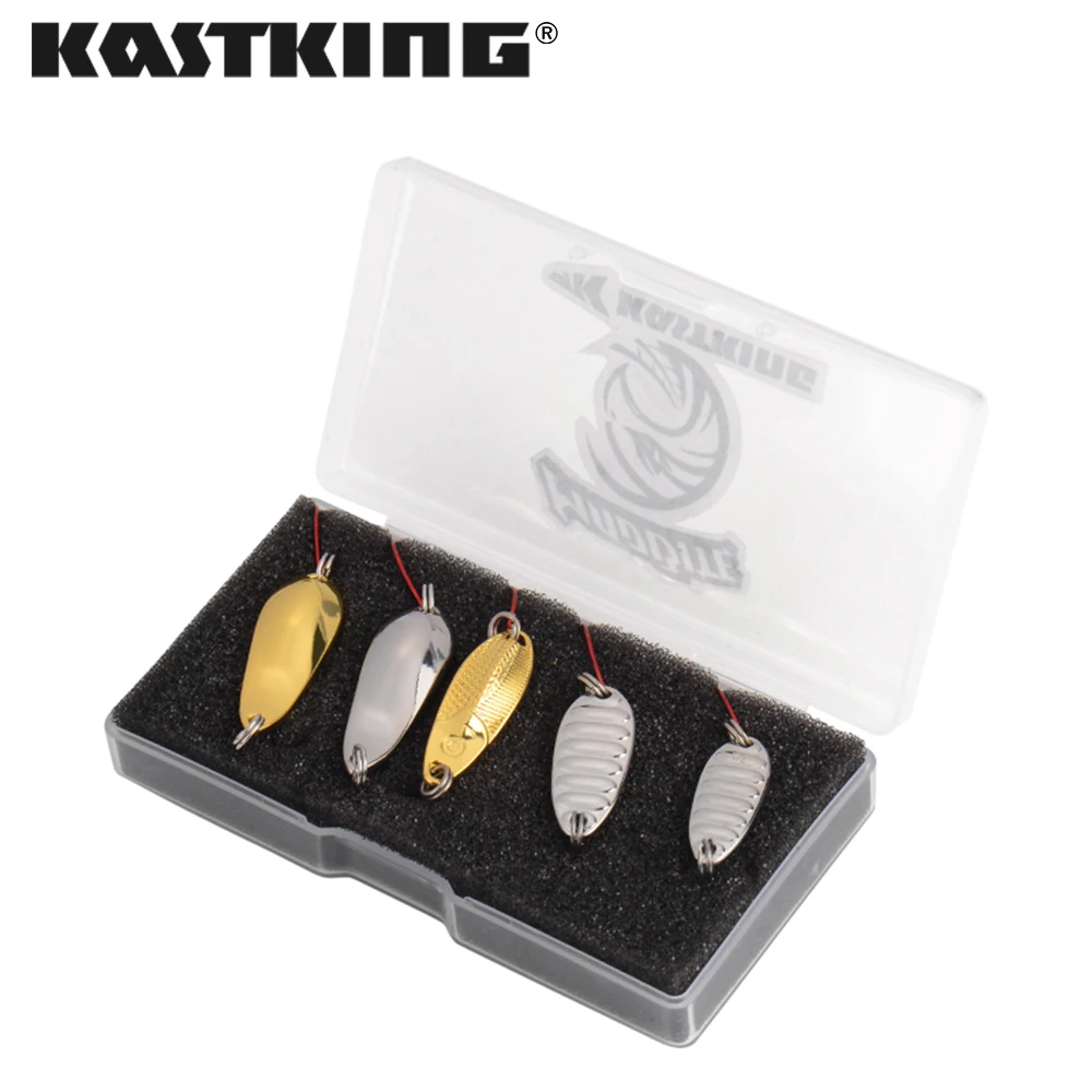 KastKing  Spoon Lures 5PCS Bionic Sequined Lure Bait Small Sequined  Fishing Bait Set For Freshwater Seawater