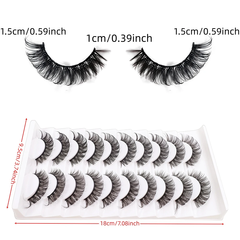 منتجات جديدة من أوروبا وأمريكا: 10 أزواج من الرموش الصناعية، رموش سميكة على شكل متقاطع، و10 أزواج من العين البيضاء المدعومة