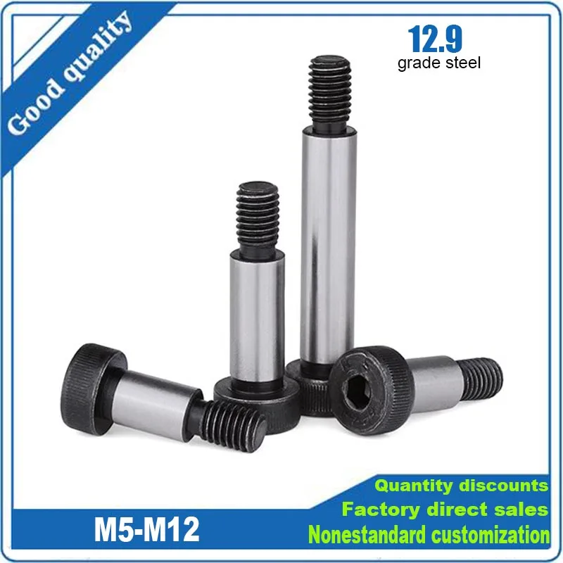 1/3pcs D6-M5 M6 M8 M10 M12 12.9 Grade Steel Allen Plug Screw Mould Contour Convex Hexagon Socket Head Shoulder Screw Limit Bolt