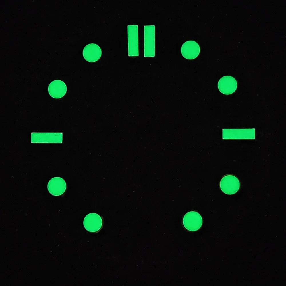 31mm watch dial NH35 dial green Luminous with date window 6 o'clock watch accessory fits NH35 automatic movements Customize logo