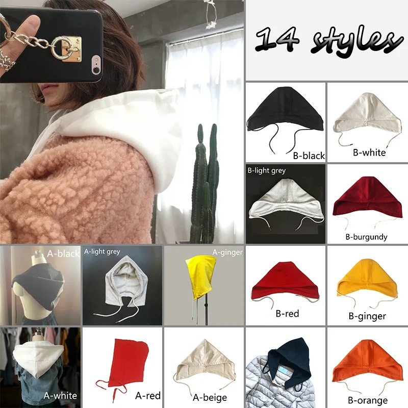 Diy Winter Detachable Button Cotton Coat Hat Down Hooded Sweater Sweatshirt Hat Collar Unisex Big Fake Collar