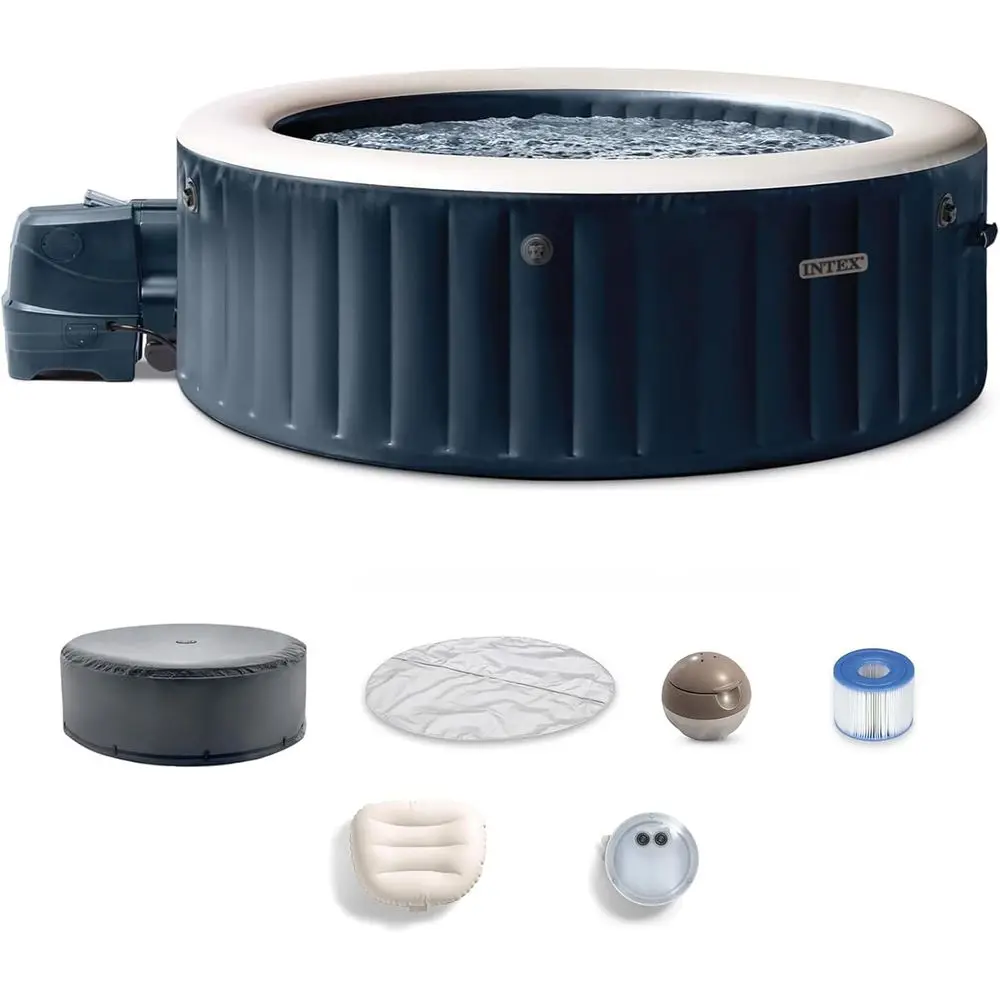 

eSpa Plus 6 Person Round Iatable Hot Tub, Bubble Massage Spa Set, Energy Eicient & Saltwater Compatible (Cell Not Included), 85