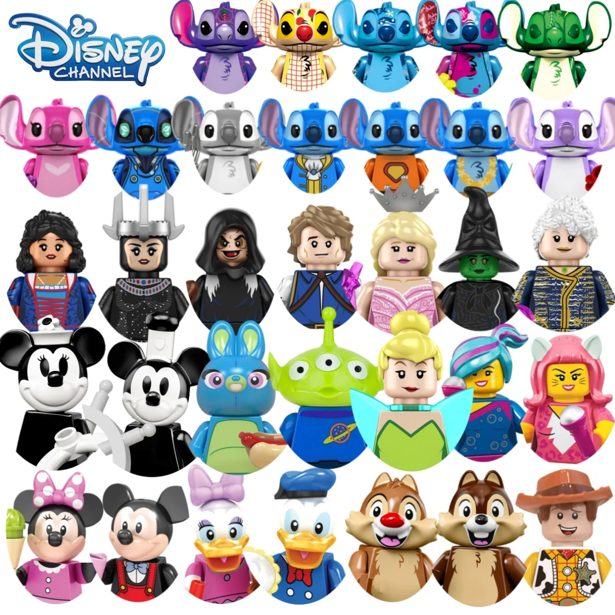 

Disney block brick toy Snow White Mickey Stitch Witch Cartoon characters MINI building block Assembly building gifts