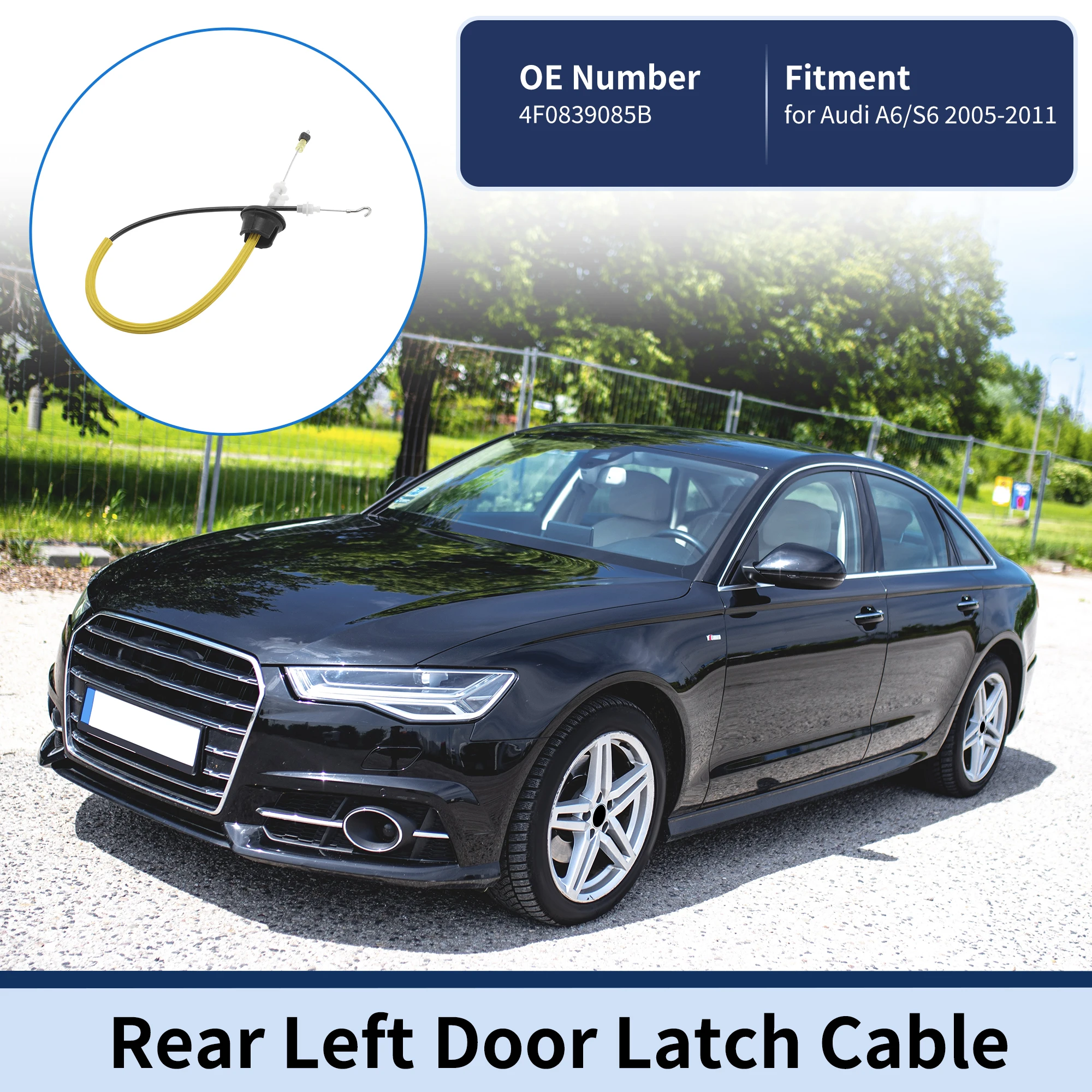 

UXCELL Door Latch Cable No.4F0839085B for Audi A6/S6 2005-2011 Rear Left