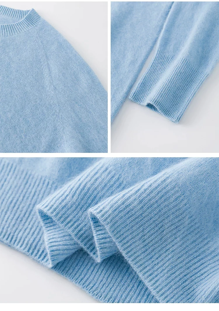 SuyaDream, vielseitiger Damen-Strickpullover für Herbst und Winter, Strickpullover aus gebürsteter Wolle, V-Ausschnitt, langärmlig, lässiger Pullover – Detail 15