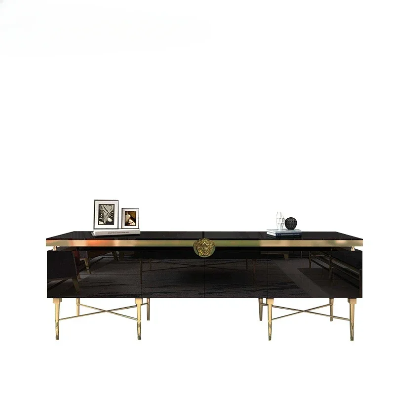 

TV Table Small Sitting Room Ground Ark Of Stainless Steel Wooden Furniture Of The Lacquer That Bake