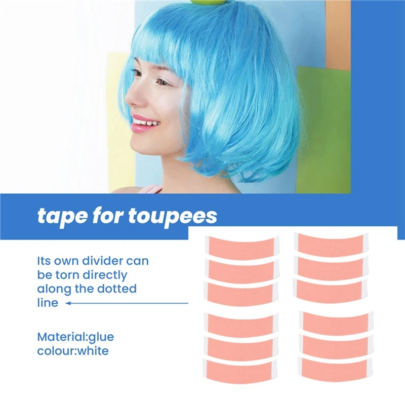 Tira de pelo de extensión adhesiva para tupé/Peluca de encaje, línea de corte de película, doble cinta, súper fuerte, duo-tac, 36 piezas por lote