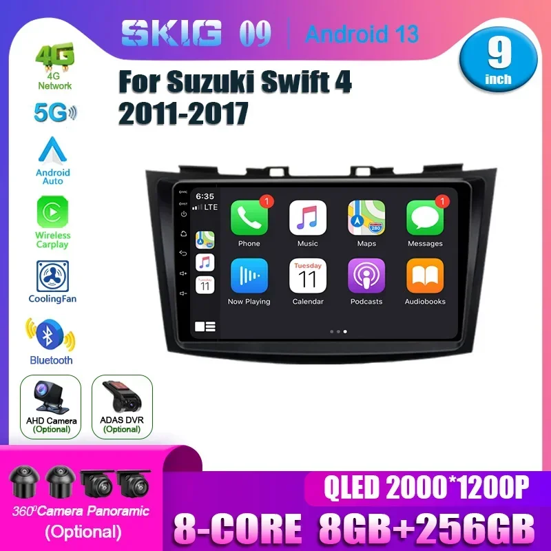 For Suzuki Swift 4 2011- 2017 CarPlay Android 13.0 Octa Core Navigation Stereo GPS navigation for car navigation auto car camera