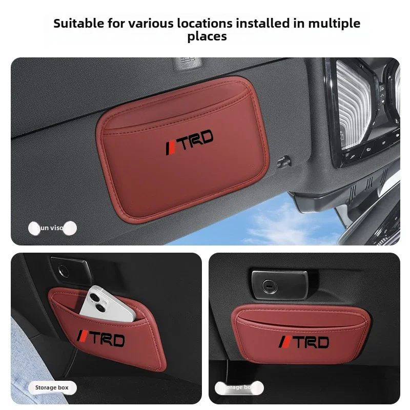 Universal Leather Car Seat Gap Organizer Crevice Side Gap Storage Pockets For Toyota TRD Logo Corolla Chr Avensis Yaris C