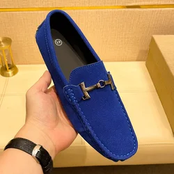 YRZL Suede Leather Loafers Men Shoes Casual Party Mens Loafers Moccasins Italian Comfortable Big Size 48 Slip on Male Shoes