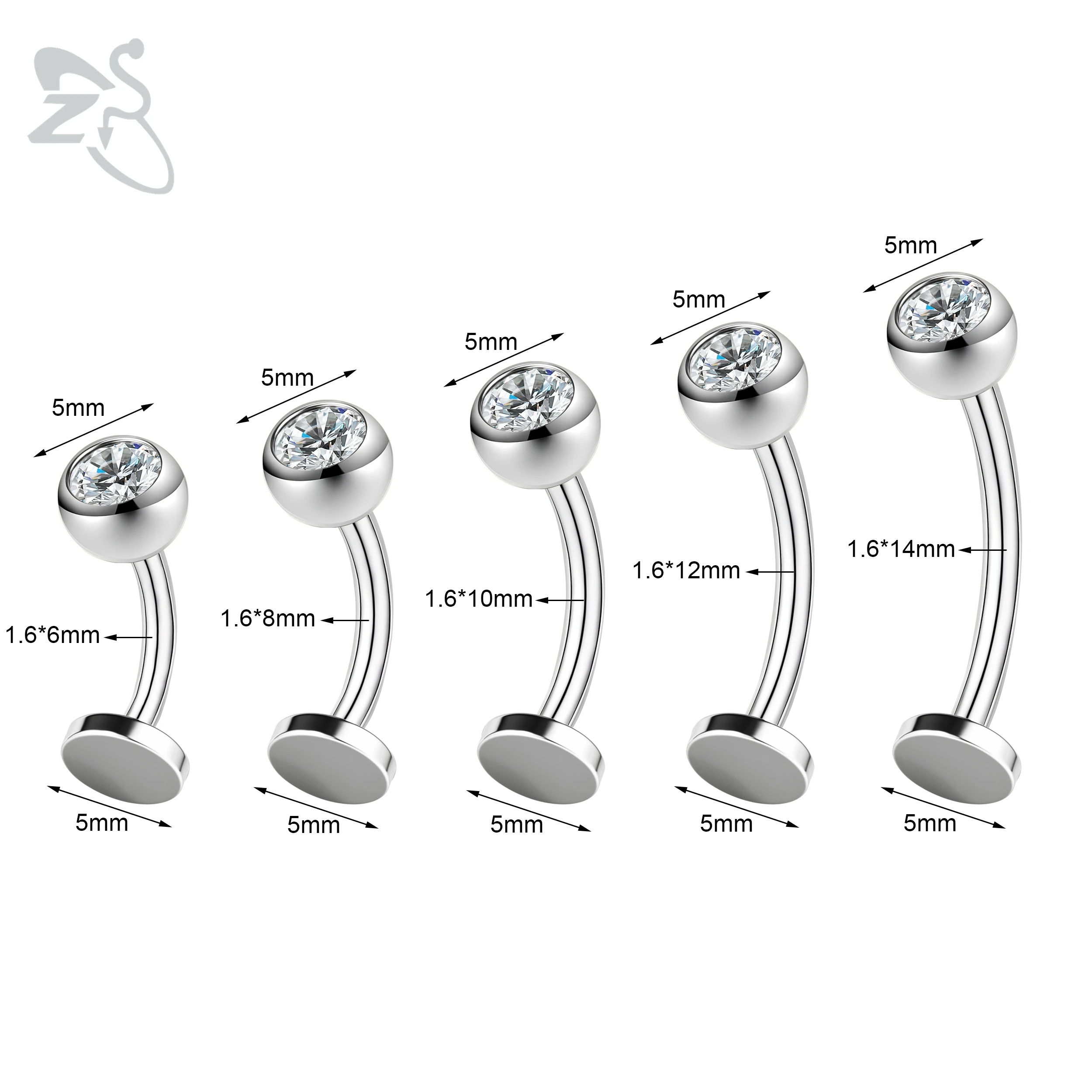 Internal Thread Stainless Steel Belly Button Ring