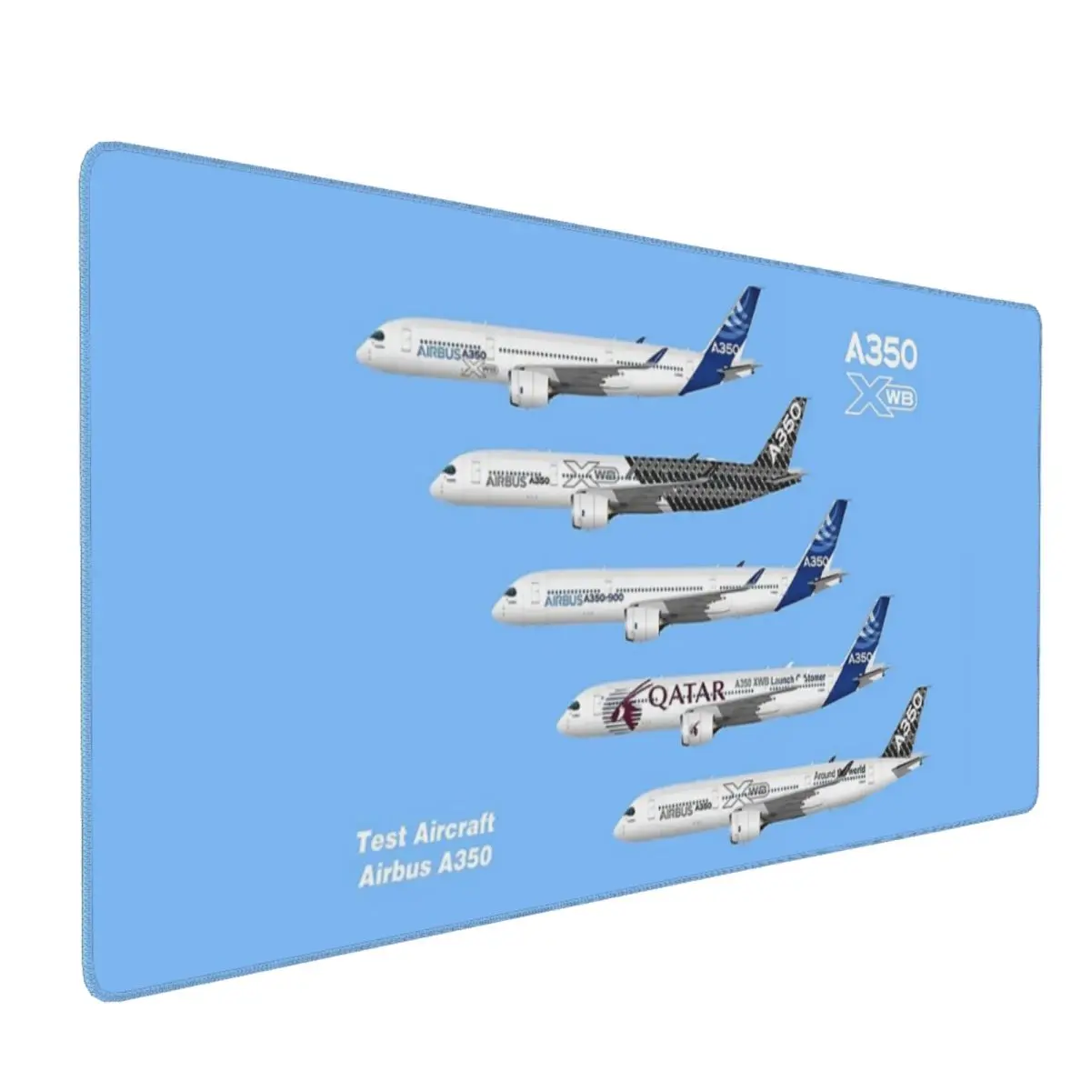 Airbus A350 Test Aircraft Fleet Illustration Large Mouse Pad Computer Keyboard Mouse Mat Gamer PC Laptop Desk Mat Table Mats