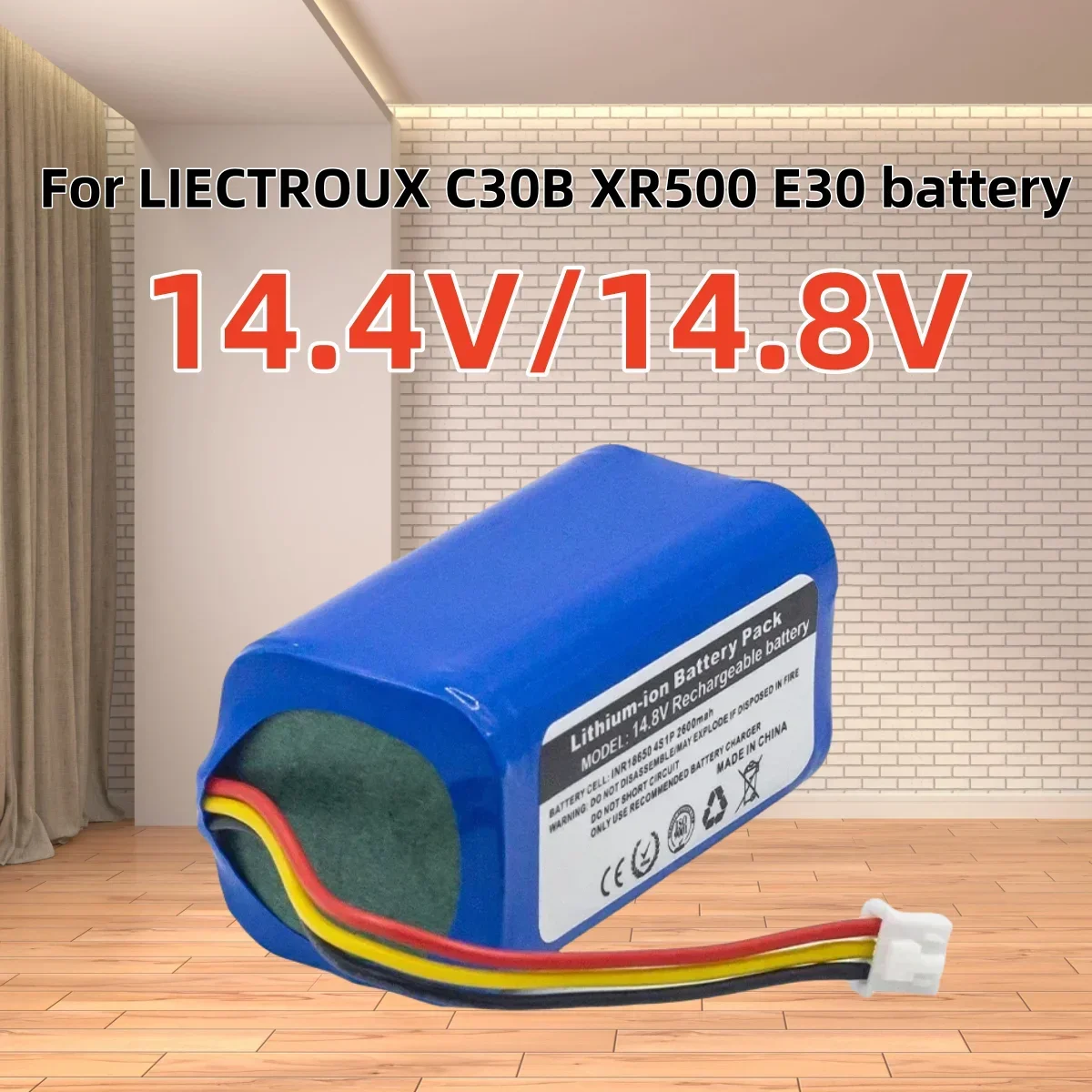 

18650 14.8V 2600/3200/3500mah li-ion battery For LIECTROUX C30B XR500 E30 Robot Vacuum Cleaner 14.4V C30B battery E30 battery