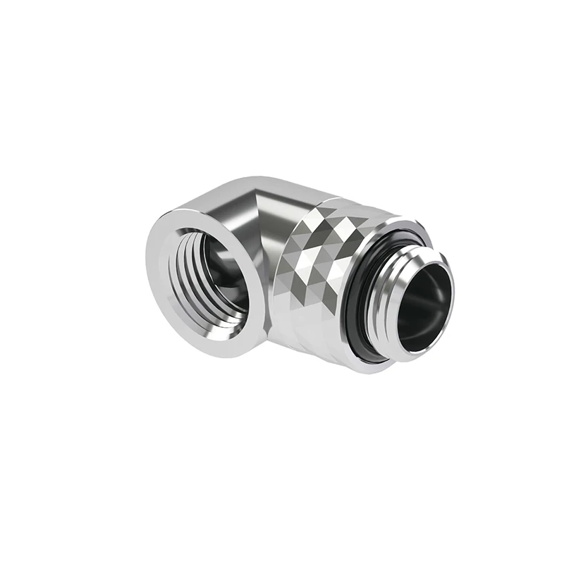 Barrow G1/4'' 90 Angled 360 Rotary Fittings For Computer Water Cooling Loop Kit Fittings Elbow ,Gold,White Silver,TDWT90-v2.5