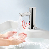 Silver Sensor Faucet Automatic Touchless 304 Stainless Steel Chrome Plated for Kitchen Bathroom 21.65\