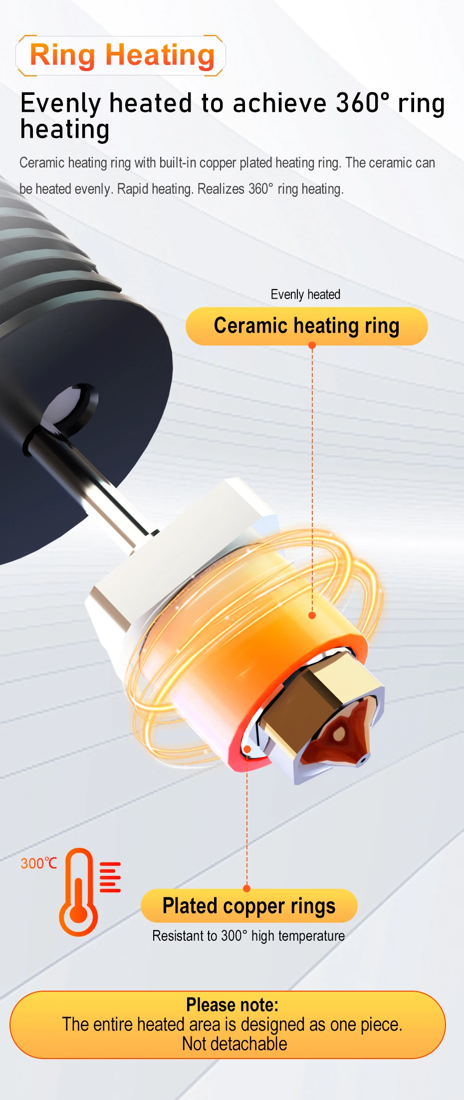 Trianglelab ® TCHC TD6 PT1000 Hotend mit integriertem PT1000-Thermistor für CHC TD6 V6 HOTEND DDE DDB Direktantrieb oder Bowden DDB EXTRDUER – Detail 3