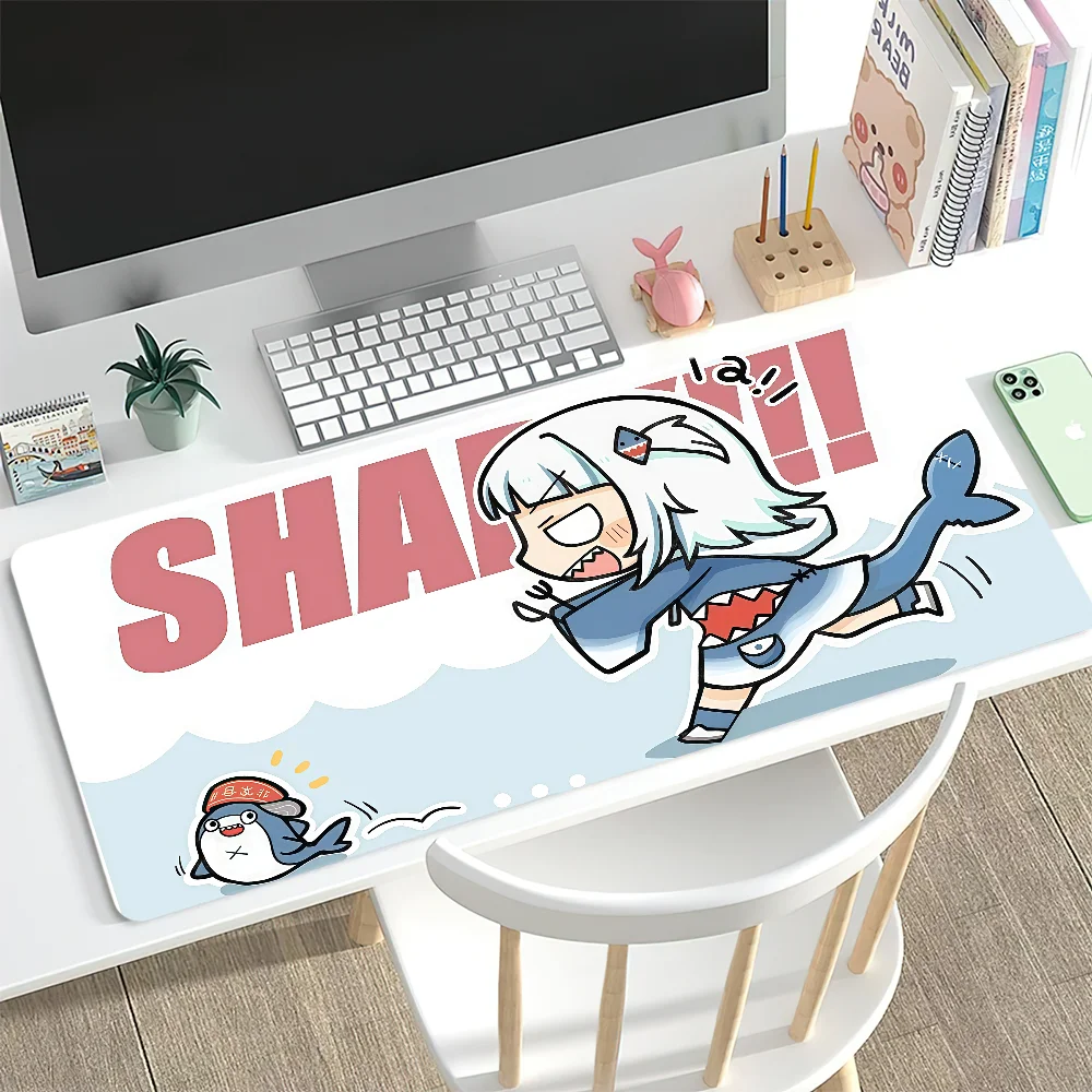 G-gawr anime chibi G-gura Mouse Pad Desk Mat Large Non-slip Anti-fray Keyboard Ergonomic Office Rubber PC Home Custom