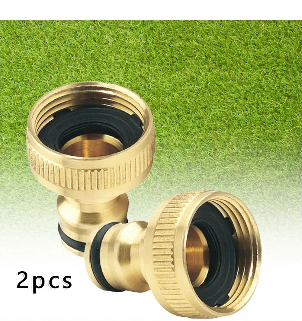 2 Stück 3/4'' Messing-Gartenwasserhahn-Adapter, Wasserrohr-Armaturen, Schnellkupplung mit Innengewinde, Gewindeanschlüsse für Wasserhähne – Detail 6