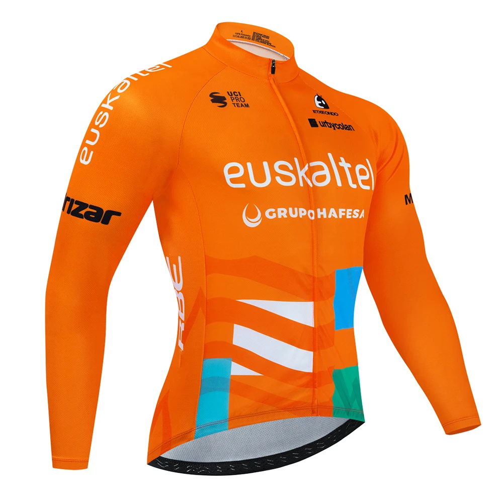 EUSKADI Profession Team Spring Long Sleeve Cycling Jersey Set Men Bicycle Clothes MTB Bike Jersey Bib Pants Kit Ropa Ciclismo