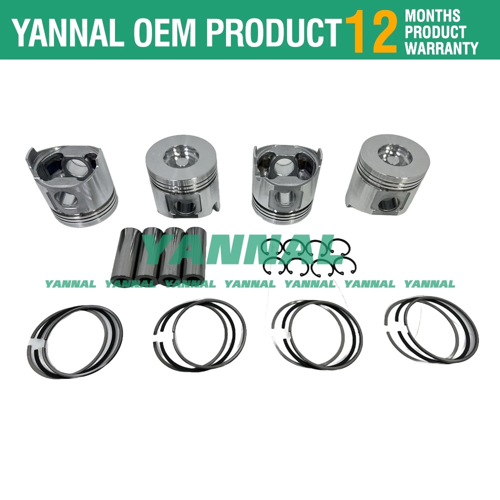 New 4TNV86 TK486 Overhaul Rebuild Kit For Yanmar Piston With Rings Cylinder Liner Engine Repair Parts 86*2+2+4mm