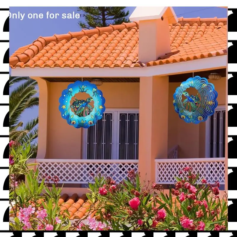 

A44U Sea Turtle Wind Spinners 3D Hanging Wind Spinner Sea Turtle Ornament Gifts, Metal Wind Kinetic Sculpture For Home Decor