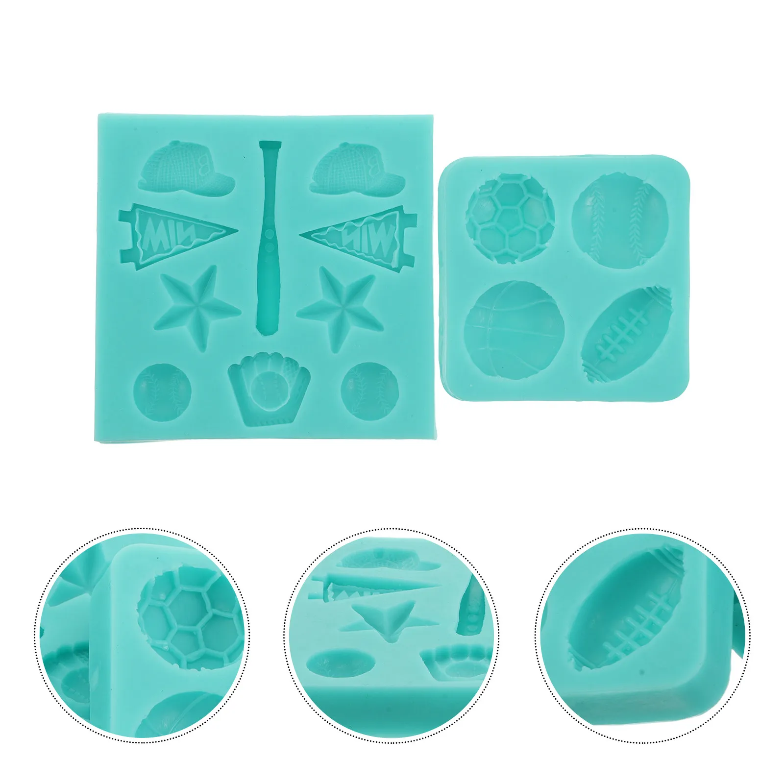 2Pcs Silicone Ball Mold Flexible Sports Chocolate Baking Tools Soccer Basketball Baseball Football Candy Fondant Cookie Molds