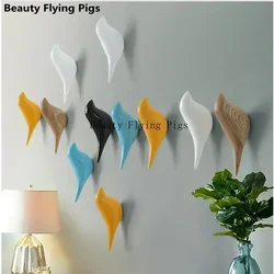 Birds Hanger Hook For Child's Room Creative Resin Model Bathroom Wall Hooks Housekeeper Sucker Hooks For Key hanger