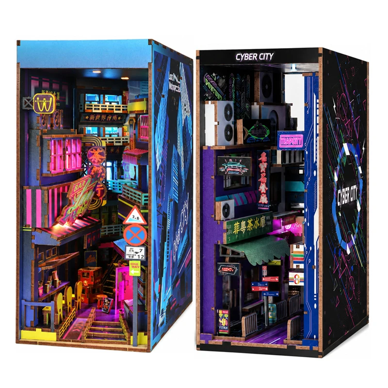 diy-wooden-neon-hk-street-book-nook-shelf-insert-kits-miniature-model-kit-cyber-city-bookend-for-friends-birthday-gifts