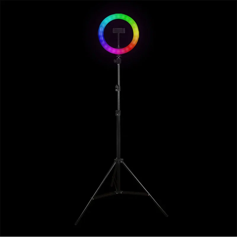 26CM-1 RGB 10inch Light Wholesale Big Circle Portable with Phone Holder LED Selfie Fill Ring Light