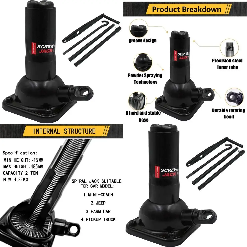 

2 Ton Capacity Car Lift Jack, Truck 1500 (Black), 8.46-19.09 Tires