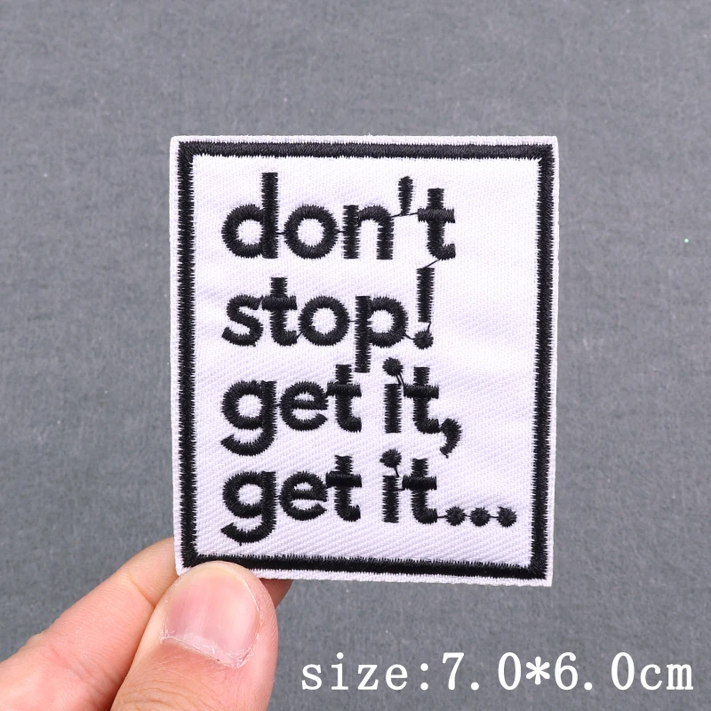 Punk Slogan Stickerei Patches Für Kleidung Buchstaben Copywriting Eisen Auf Patches Für Kleidung Auf Jeans Rucksack Hut Dekor Aufkleber – Detail 39